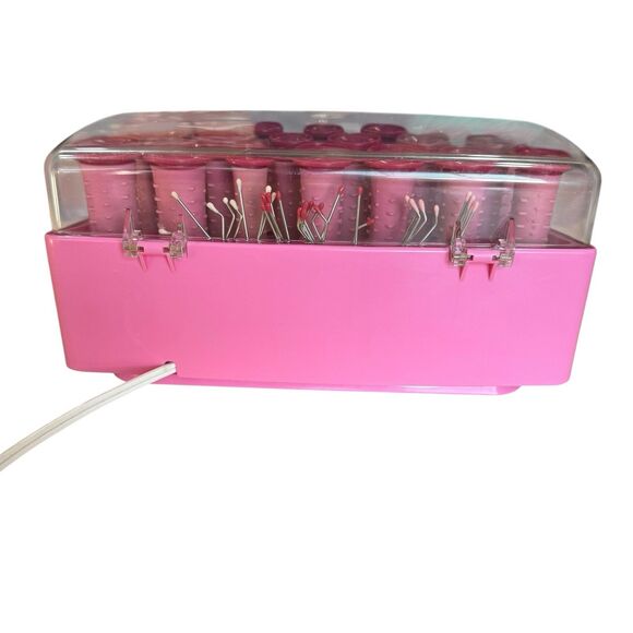 Vintage Richard Caruso Flexirolls Hot Rollers Curlers 20 Rollers & 17 Clips Pink - Picture 7 of 14